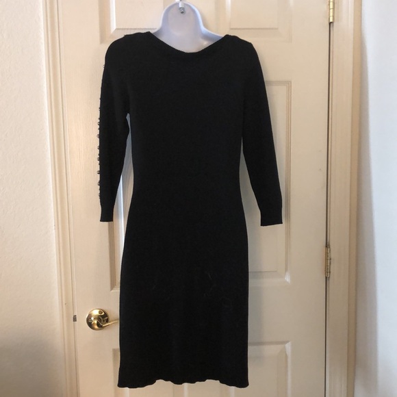 Ann Taylor Black Pearl Embellished Sweater Dress - Picture 12 of 15